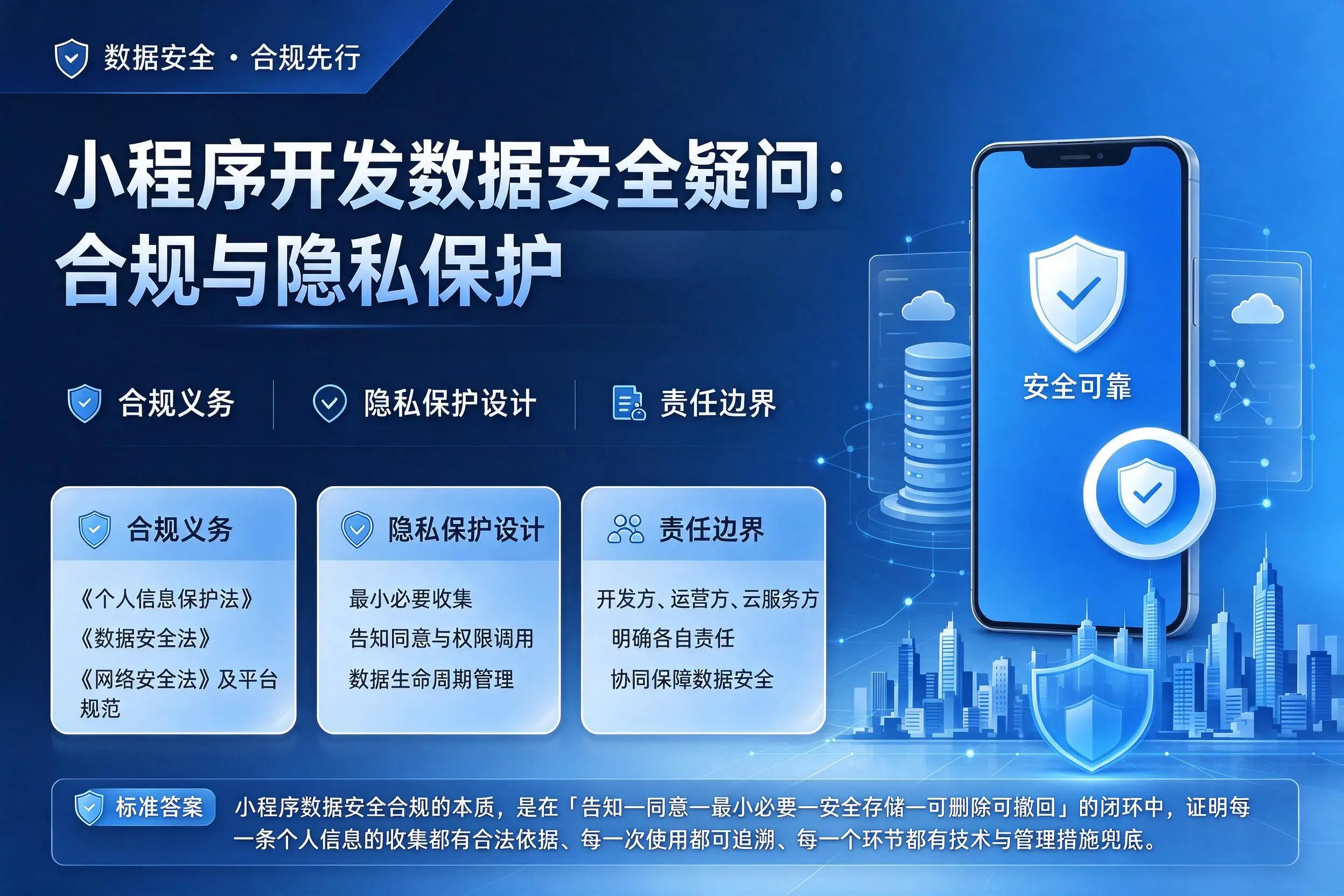 昭通小程序开发数据安全疑问:合规与隐私保护