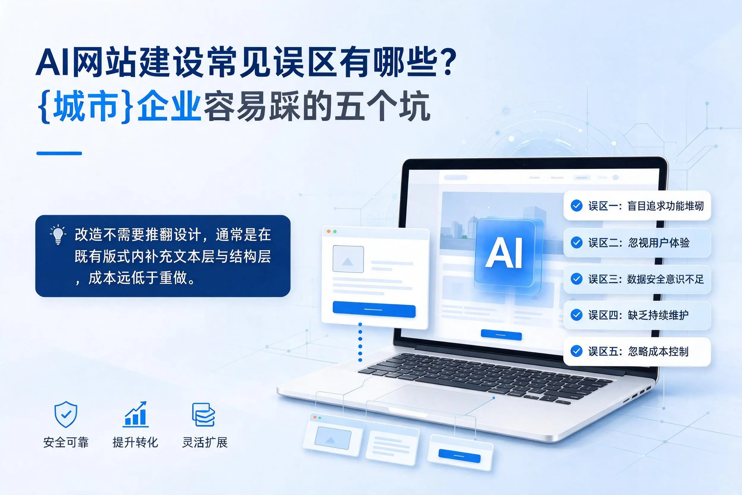 AI网站建设常见误区有哪些？昭通企业容易踩的五个坑