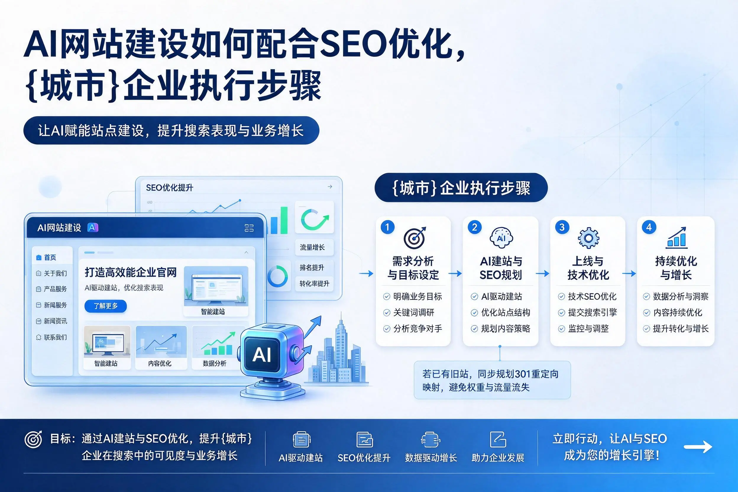 AI网站建设如何配合SEO优化,昭通企业执行步骤