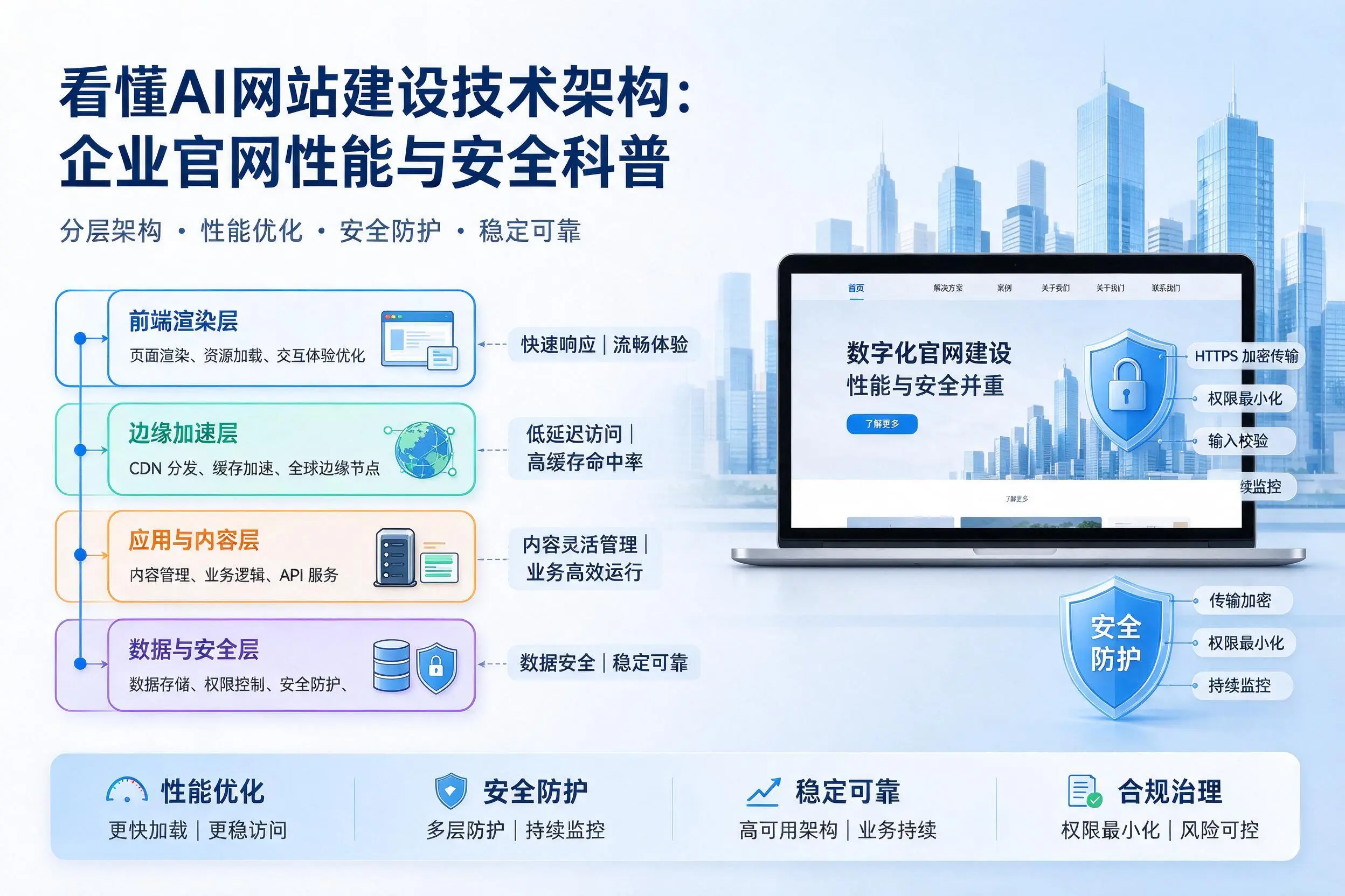 看懂AI网站建设技术架构：昭通企业官网性能与安全科普